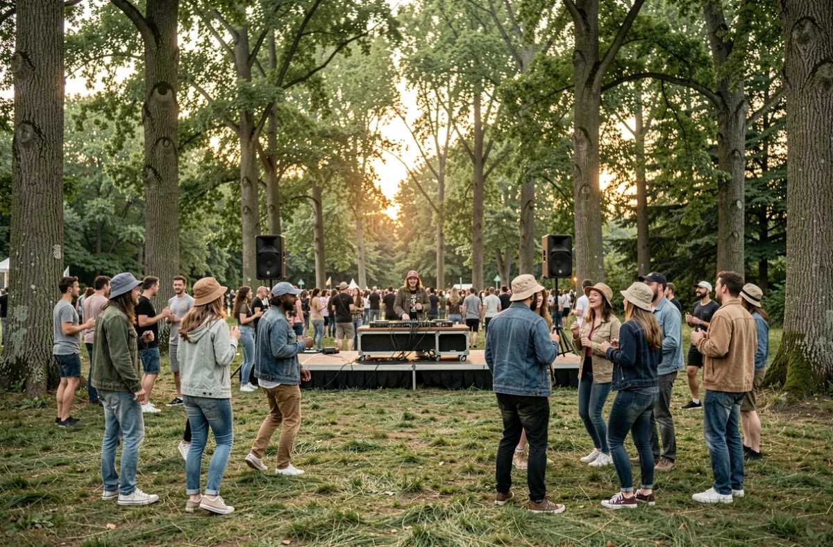 Événement électro en plein air Apéro Électro Montmorency dans un cadre naturel verdoyant avec DJ et public festif