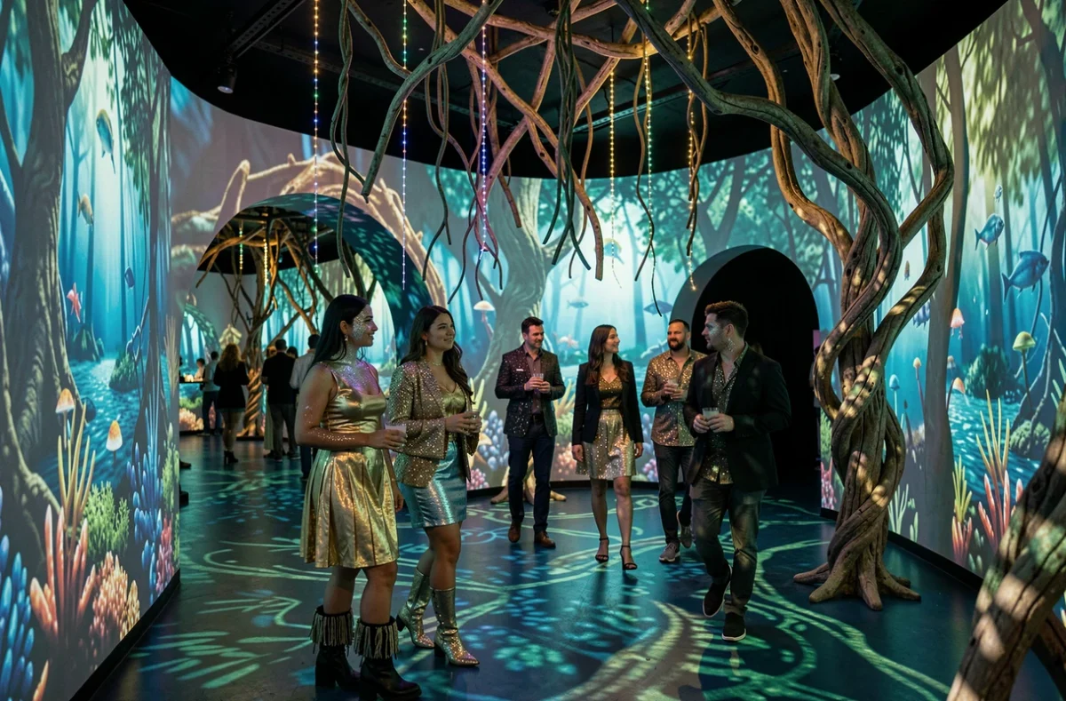 Expérience immersive et artistique de Wildness Val d'Oise à L'Isle-Adam avec projections et décors sensoriels